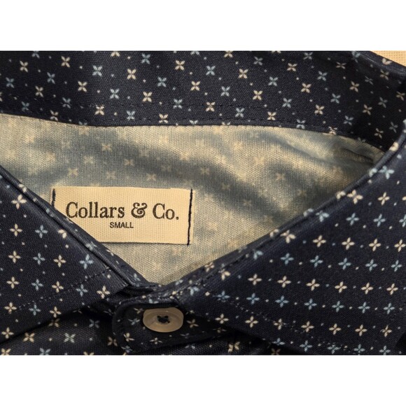 NWT Collars & Co. Men’s S Los Cabos Blue Star Dress Collar Polo Shirt Semi Sprea - Picture 3 of 9